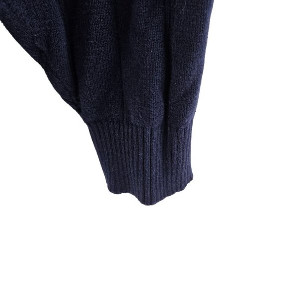 John Ashford Sweater Womens Size L Navy Cable Knit Cotton Round Neck Pull Over - Picture 6 of 7